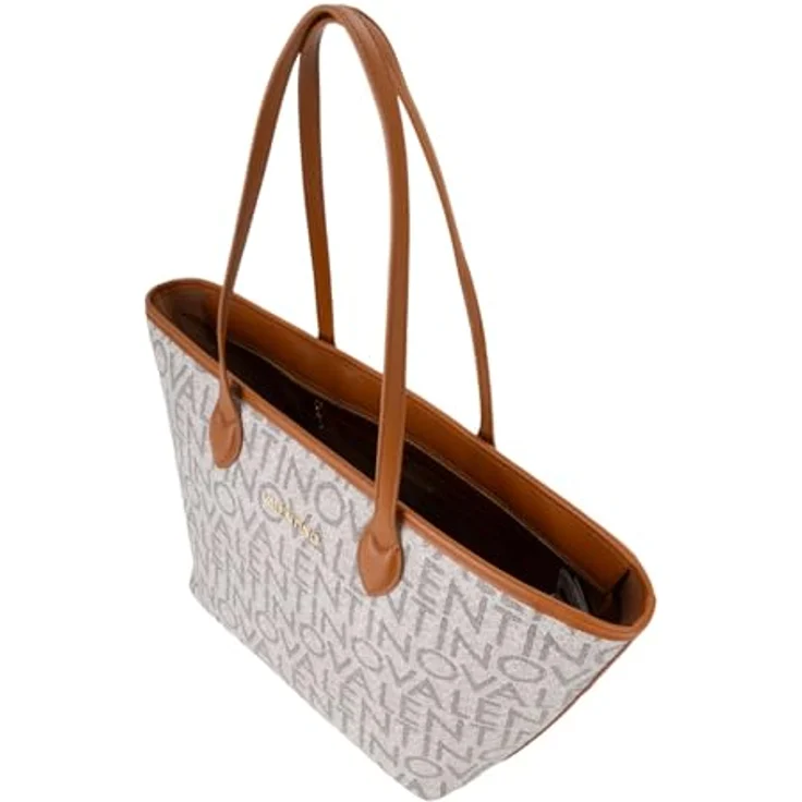 Valentino Logo Shopper Tasche, 50 cm, braun, aus 100% Polyurethan – Bild 4