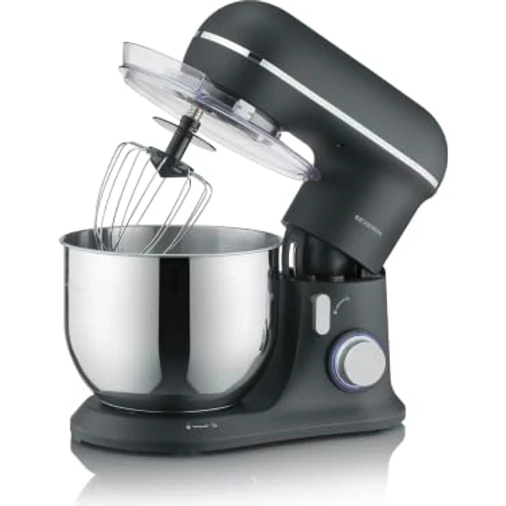 SEVERIN Küchenmaschine KM 3899, Edelstahl, schwarz, vielseitige Küchenmaschine mit robustem Design – Bild 2