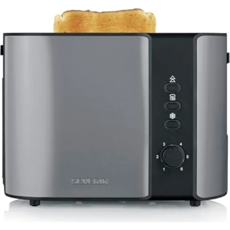 SEVERIN SEV IFA AT9573 Toaster grey, 800W Leistung, Scheibenzentrierung, Auftaufunktion