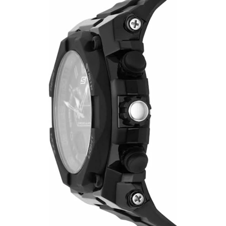 Skechers SR1042 Herren Analog Quarz Uhr, 50mm Gehäuse, schwarzes Zifferblatt, Polyurethan-Armband, wasserdicht bis 50m – Bild 4