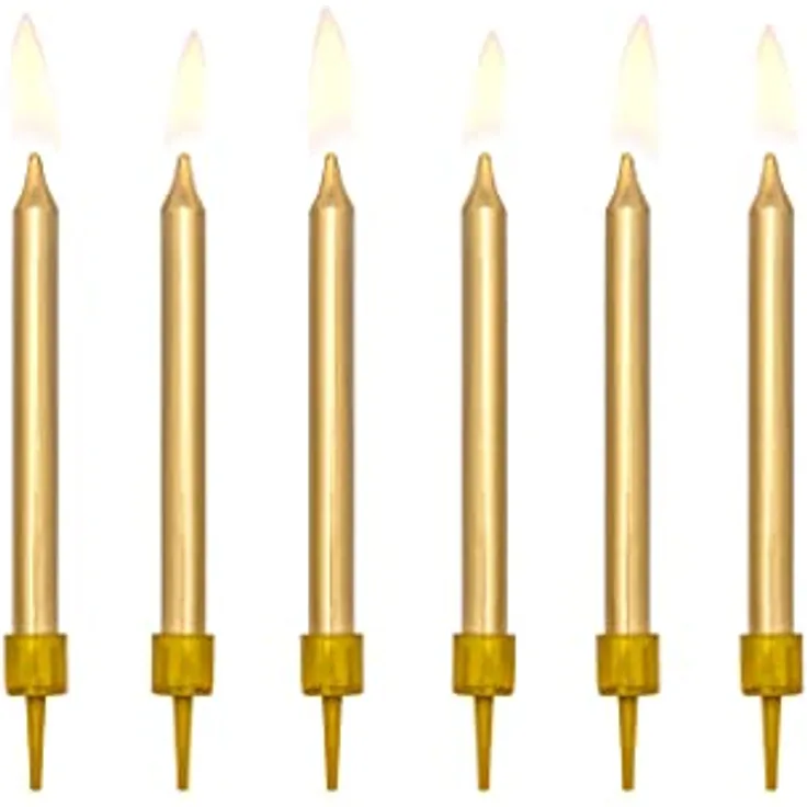 PartyDeco Geburtstag Glatte Torte Kerzen Gold Kuchen Dekorationen Muffin Toppers Geburtstagstorten Hochzeit Jubiläum Kerzen für Erwachsene Kinder