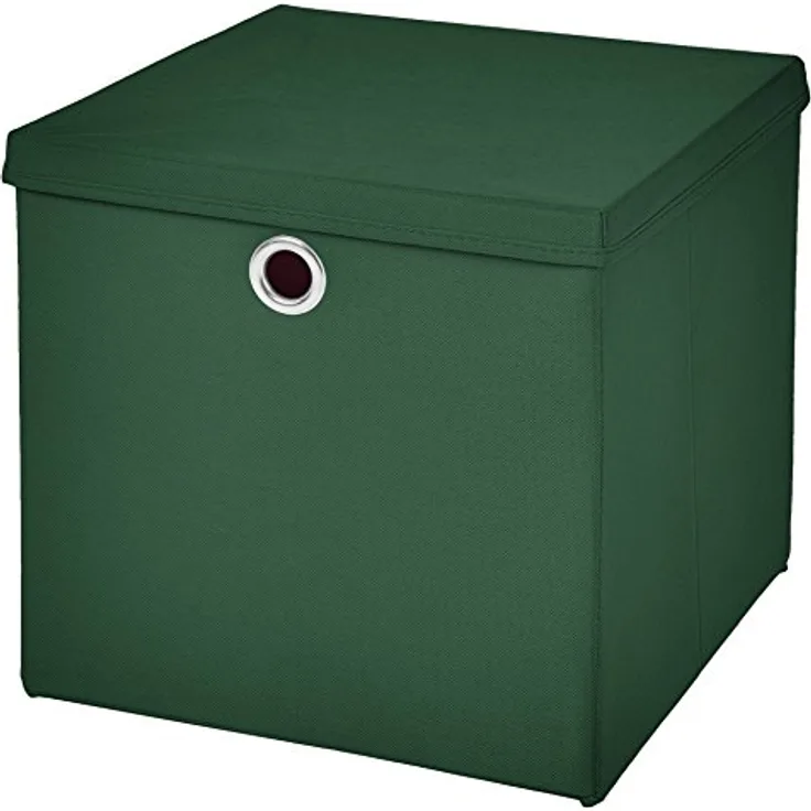 1 Stück Faltbox Dunkelgrün 28 x 28 x 28 cm Aufbewahrungsbox faltbar mit Deckel