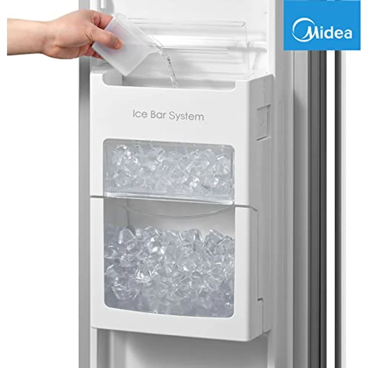 Midea MERS530FGD02 Side-by-Side Kühl-/Gefrierkombination/NoFrost/Inverter Technologie/Indoor Ice Bar/Twin Control/176,5 cm Höhe/335 L Kühlen/197 L Gefrieren/256 kWh/Jahr – Bild 4