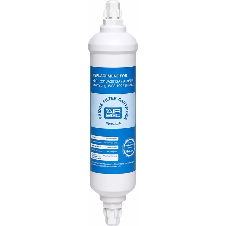 AIR2GO Wasserfilter für Daewoo RWF0400A, Kohlenstofffilter zur Reduzierung von Schwermetallen, NSF & IAPMO zertifiziert, 1 Filter in 245x50mm