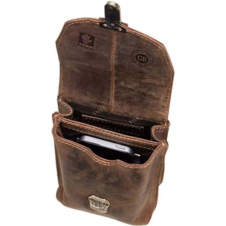 Greenburry Vintage Gürteltasche Leder 11 cm x 7 cm x 16 cm, braun, 100% Leder – Bild 3