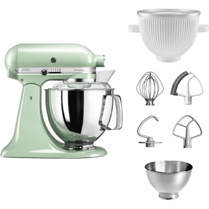 KitchenAid Küchenmaschine Artisan 5KSM175 Icelover mit Eiszubereiter, 4,8 L, Edelstahl, Premiummodell