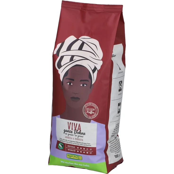 Rapunzel Heldenkaffee Viva, ganze Bohne Bio, kräftig und vollmundig, 1 kg
