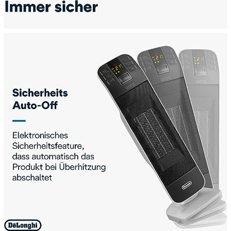 De'Longhi HFX65V20 Keramikheizer (2000 W) schwarz-grau, Heizlüfter – Bild 6