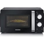 SEVERIN Mikrowelle Solo, Mikrowellengerät zum Auftauen und Erhitzen, Mikrowelle mit Drehteller für gleichmäßige Wärmeverteilung, schwarz, MW 7886