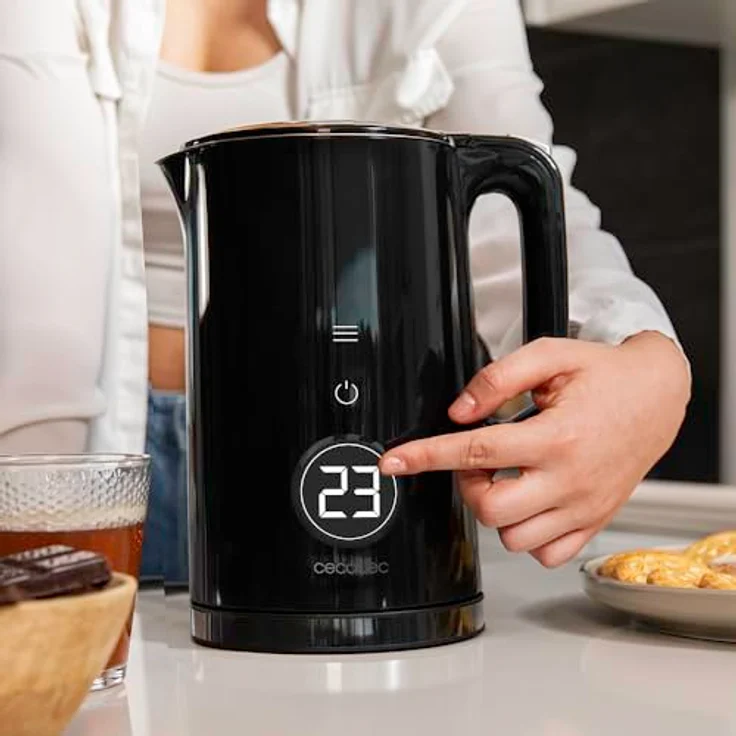 Cecotec Thermosense 600 Touch Neo, Elektrischer Wasserkocher mit 1,7 l, Touchscreen, 2200 W, Edelstahl innen, 7 Temperaturstufen, automatische Abschaltung, Schwarz – Bild 3