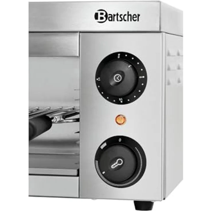 Bartscher Salamander 100, Tischgrill mit Chromnickelstahlgehäuse, Zeitschaltuhr und schnelle Aufheizzeit, inkl. Fettauffangschale und Rost – Bild 3