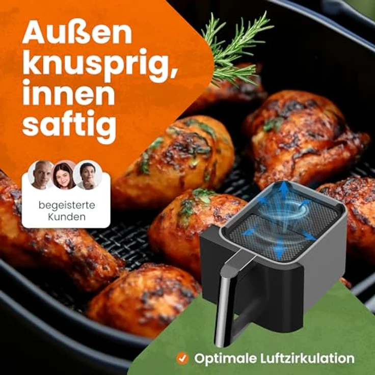 Krustenwerk 2x Premium Spritzschutz für Ninja Heißluftfritteuse AF400EU, passgenau, hitzebeständig bis 220°C, inkl. 150 Rezepte E-Book – Bild 6
