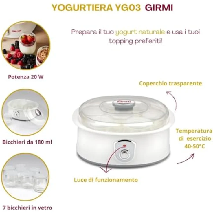 Girmi yg0300 Joghurtbereiter, Weiß – Bild 2