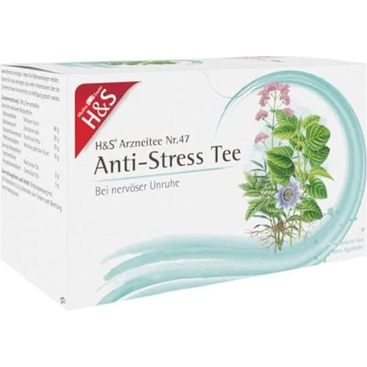 H&S Anti-Stress Tee, Pflanzliches Arzneimittel bei nervösen Erregungszuständen, 20 Filterbeutel à 2 g – Bild 2