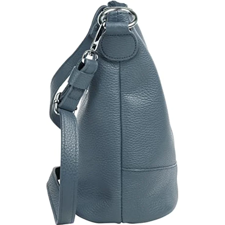 Cluty Umhängetasche echt Leder Made in Italy, stufenlos verstellbarer Schultergurt, schwarz – Bild 5