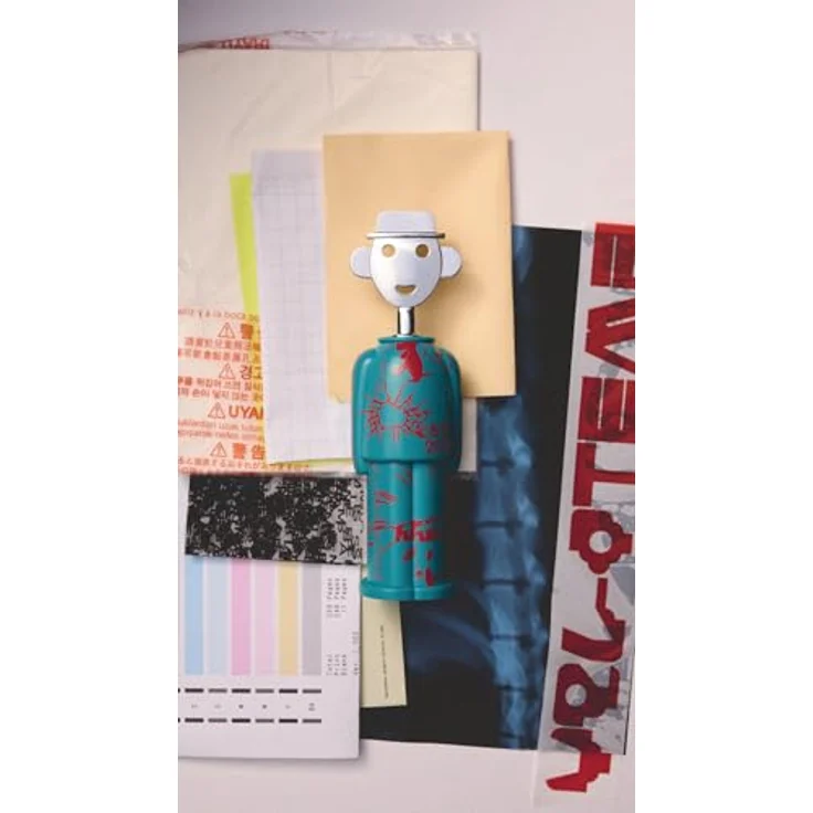 Alessi Liquid AM23A 31, Design-Korkenzieher aus Alkipapier und verchromtem Zamak, phosphoreszierend, mehrfarbig – Bild 4