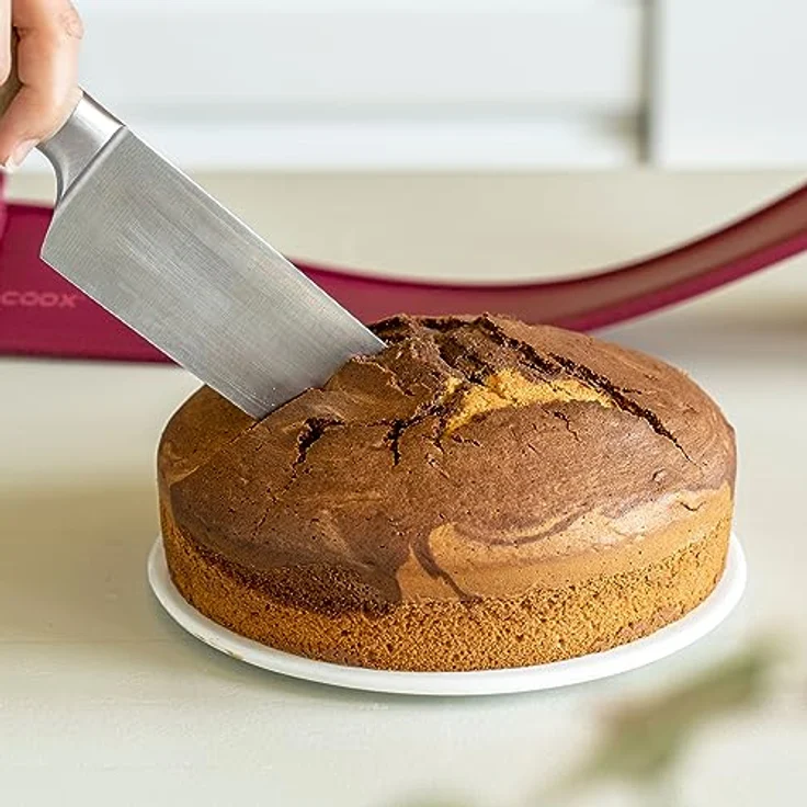 coox Springform mit Porzellanboden ⌀ 18 cm in Dunkelrot, backen und direkt auf der Porzellanplatte servieren und schneiden, kein Umsetzen nötig – Bild 5