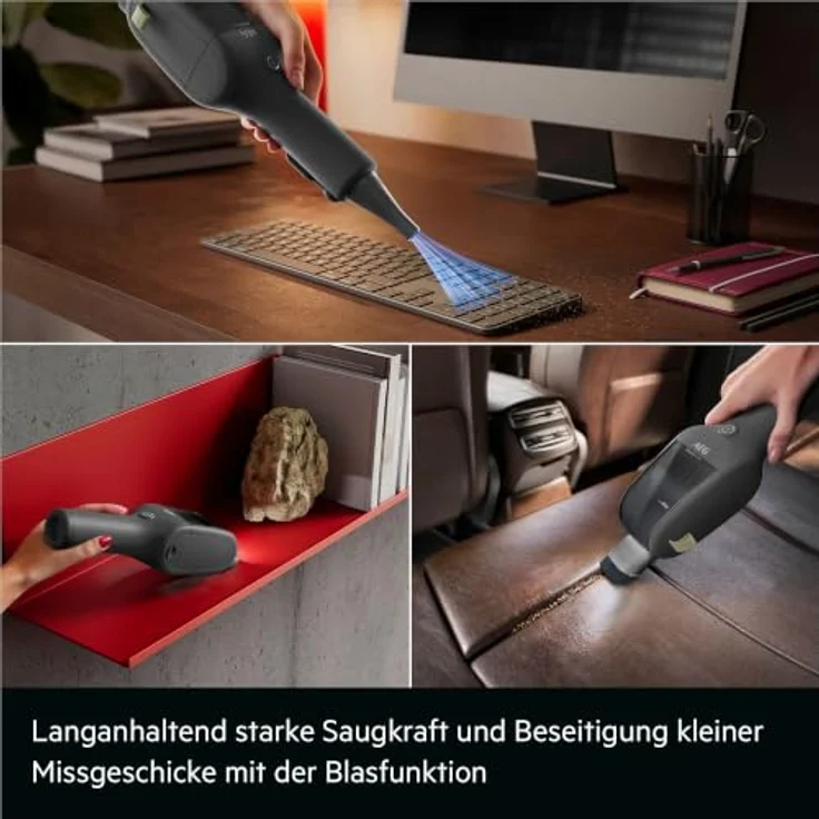 AEG ErgoMini Kabelloser Akku Handstaubsauger AH1EM10DG, ultraleichtes Design, starke Saugleistung, grau – Bild 7
