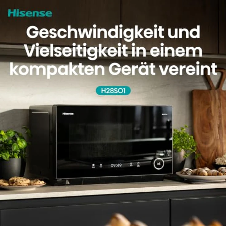 Hisense H28SO1 SpeedOven 7-in-1 Multifunktionsofen mit InstantBake, 3300 W, Heißluftfritteuse, Mikrowelle und Pizzafunktion – Bild 4
