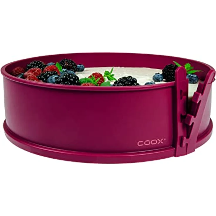 coox Springform mit Glasboden ⌀ 26 cm in Dunkelrot, backen und direkt auf der Glasplatte servieren und schneiden, kein Umsetzen nötig – Bild 1