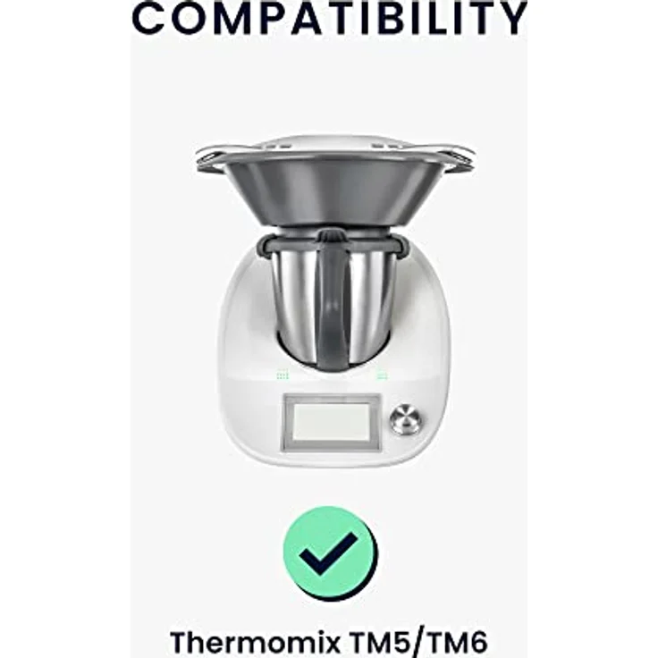 kwmobile TPU Hülle transparent kompatibel mit Thermomix TM5 / TM6 - Küchenmaschine Staubschutz Abdeckhaube - Staubhaube in Transparent Schwarz – Bild 2