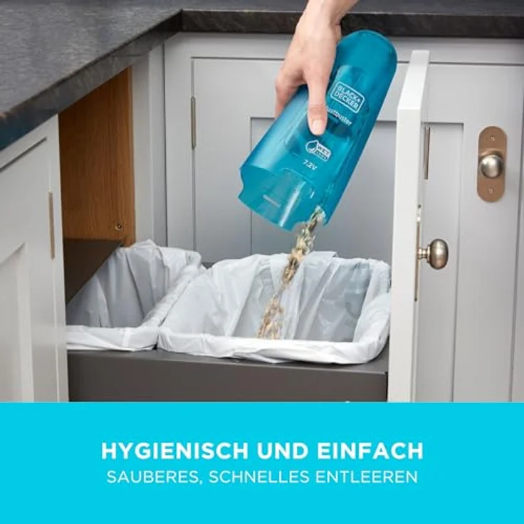 Black + Decker 2-in-1 Dustbuster, Nass-Trocken Akku-Handsauger (Akkusauger mit 3.6V, Gummilippe für Nassreinigung aufsteckbar, transparenter Schmutzfangbehälter) WDC115WA – Bild 5