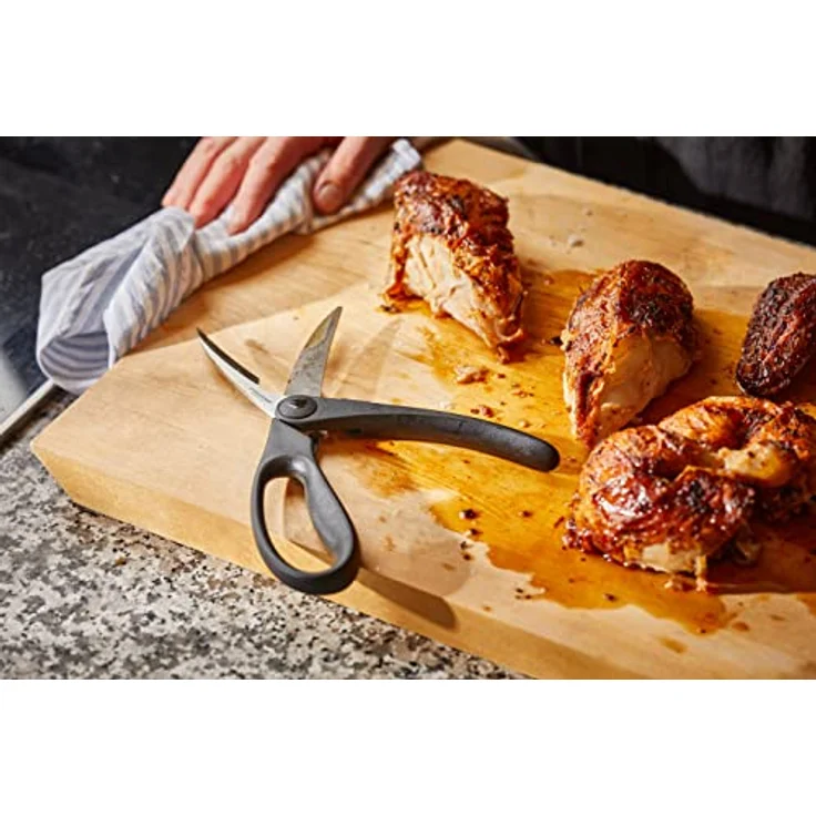 Fiskars Geflügelschere mit gebogenen Profilklingen, Edelstahl, Länge: 23 cm, Für Rechts- und Linkshänder, Schwarz-Silber, Essential, 1023819 - Preisvergleich – Bild 5