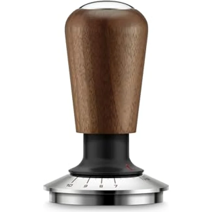 Sage Force Gauge Tamper 58, selbstnivellierender Tamper aus Edelstahl und Walnussholz für Kaffeemaschinen, Braun – Bild 1