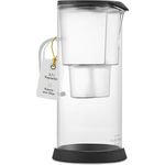 SILBERTHAL Wasserfilter Glas Karaffe 2,7 Liter - Effizientes 4-stufiges Filtersystem - Kompatibel mit Maxtra - Reduziert Kalk und Chlor - hitzebeständiges Borosilikatglas - blau