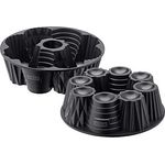 Original Kaiser Inspiration Törtchen Gugelhupfform 26 cm, Gugelhupf Backform für 8 kleine Tartes und Törtchen mit Füllmulde, Aluminiumguss, antihaftbeschichtet