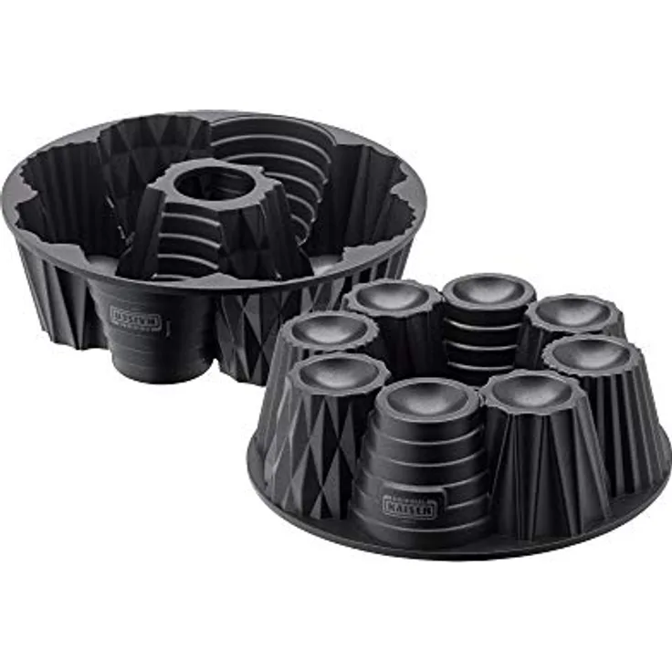 Original Kaiser Inspiration Törtchen Gugelhupfform 26 cm, Gugelhupf Backform für 8 kleine Tartes und Törtchen mit Füllmulde, Aluminiumguss, antihaftbeschichtet