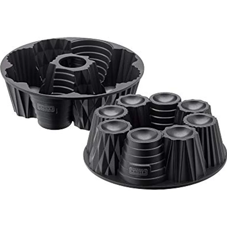 Original Kaiser Inspiration Törtchen Gugelhupfform 26 cm, Gugelhupf Backform für 8 kleine Tartes und Törtchen mit Füllmulde, Aluminiumguss, antihaftbeschichtet – Bild 1