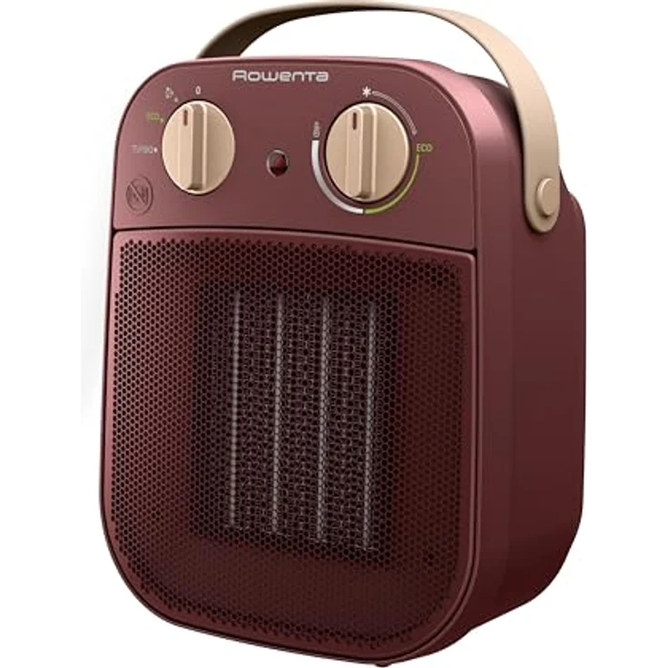 Rowenta Heizlüfter TR2500, mobile Keramikheizung für 25m², leise 42dB, Turbo schnell warm, tragbar, rot – Bild 1