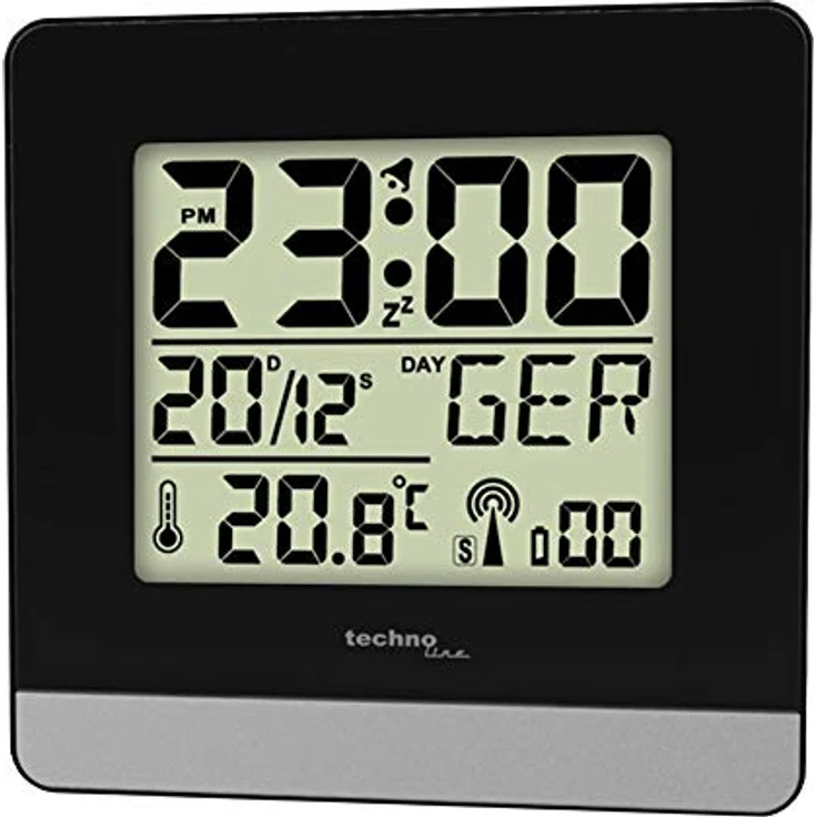 Technoline Funkwecker WT 260, DCF-77 Funkuhr mit Alarmfunktion, Schwarz – Bild 3