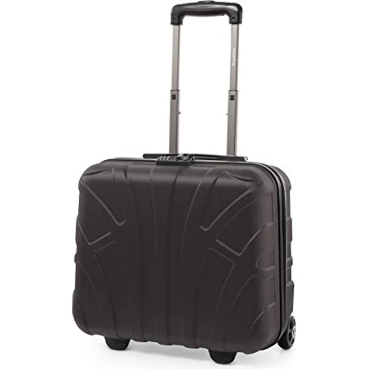 SUITLINE Pilotentrolley Hartschale, Business Trolley, Kabinengepäck, Handgepäck Trolley, Pilotenkoffer, Bordcase, Bordgepäck, TSA, ABS, 4 Rollen, Magenta  Silber – Bild 9