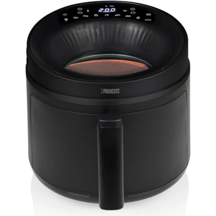 Princess Cyclone Vision Airfryer 5L – Heißluftfritteuse mit Sichtfenster, Antihaftbeschichtung und 8 voreingestellten Kochprogrammen – 1500 W – Bild 1