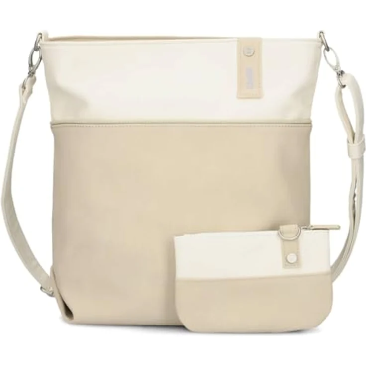Zwei Umhängetasche J12, 2-tlg. Set in Nubuk-Linen (beige/creme) mit abnehmbaren Schulterriemen und vielseitigem Innenleben – Bild 1