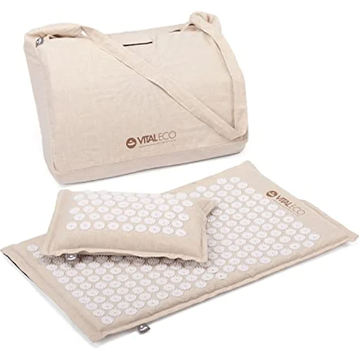 VITAL ECO Akupressurmatte & Kissen Set, Nadelreiz-Yantra-Matte aus Naturmaterial – Bild 1