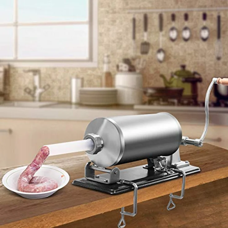 COSTWAY Wurstfüllaufsatz, Wurstmaschine mit 4 Füllrohre & Tischklemme, 4,8L, Aluminium & Edelstahl – Bild 6