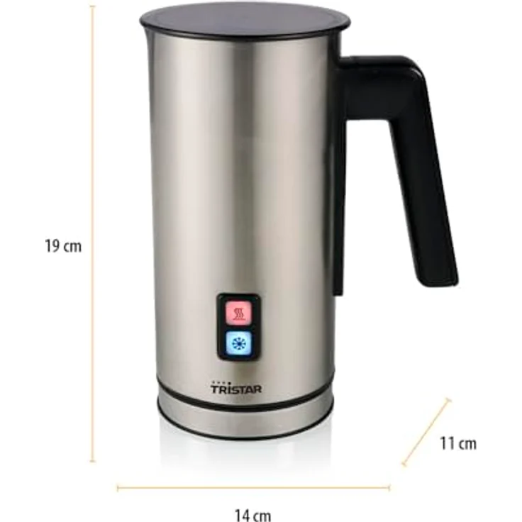 Tristar Milchaufschäumer Milchaufschäumer Tristar Silberfarben 300 ml – Bild 2