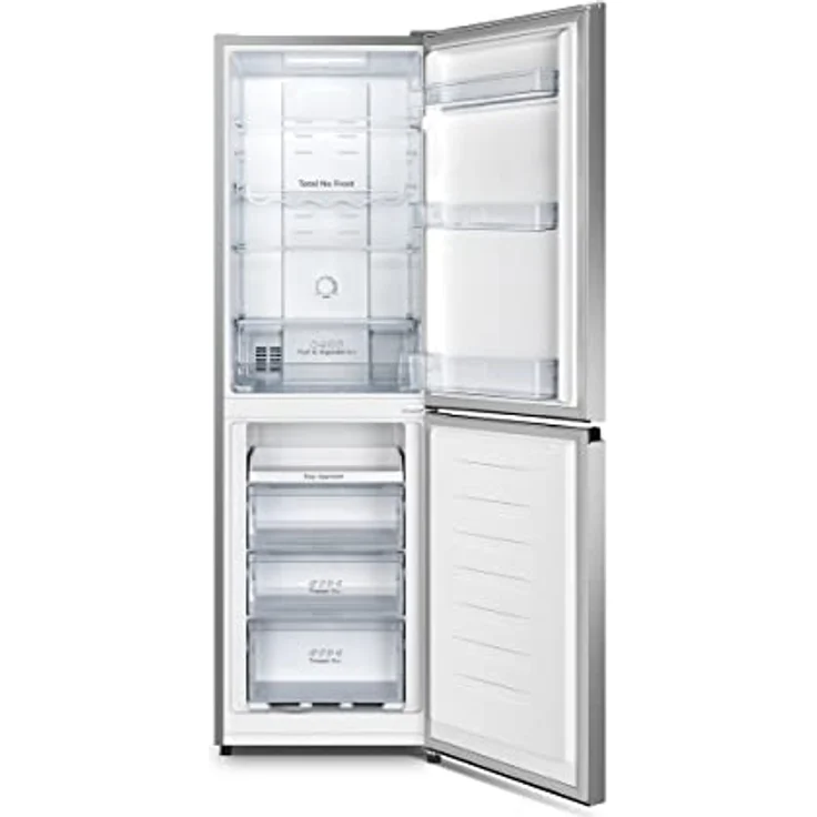 Hisense RB327N4ADD Kühl-Gefrier-Kombination, EEK D, Total NoFrost, wechselbarer Türanschlag, Flaschengitter, 171 Liter Kühlteil, 85 Liter Gefrierteil, Inox Look – Bild 2