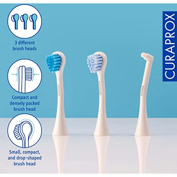 Curaprox Elektrische Schallzahnbürste Curaprox Hydrosonic pro, 7 Putzstufen, LED-Funktionsanzeige, 2-Minuten-Timer, 3 verschiedene Bürstenköpfe, mit Ladegerät und Travel-Case – Bild 3