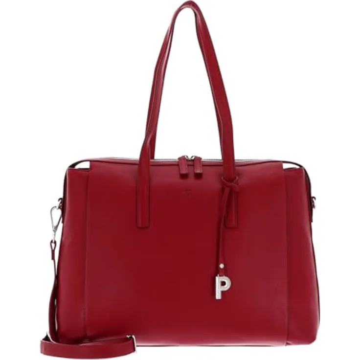 Picard Shopper Bali, businesstaugliche Einkaufstasche aus rotem, genarbtem Rindleder mit viel Stauraum