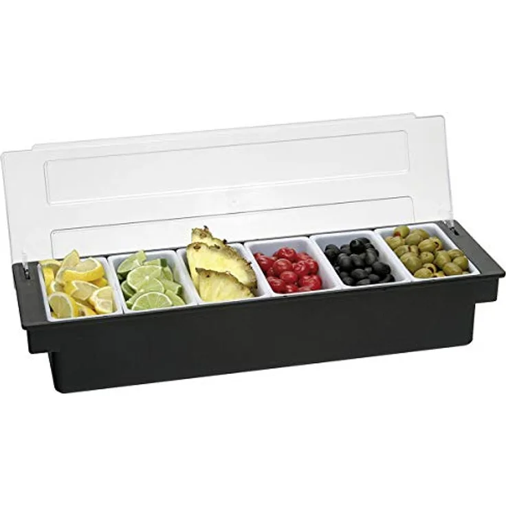 Cocktail Bar- und Zutatenbehälter mit 6 Einsätzen a 473 ml, Kunststoff