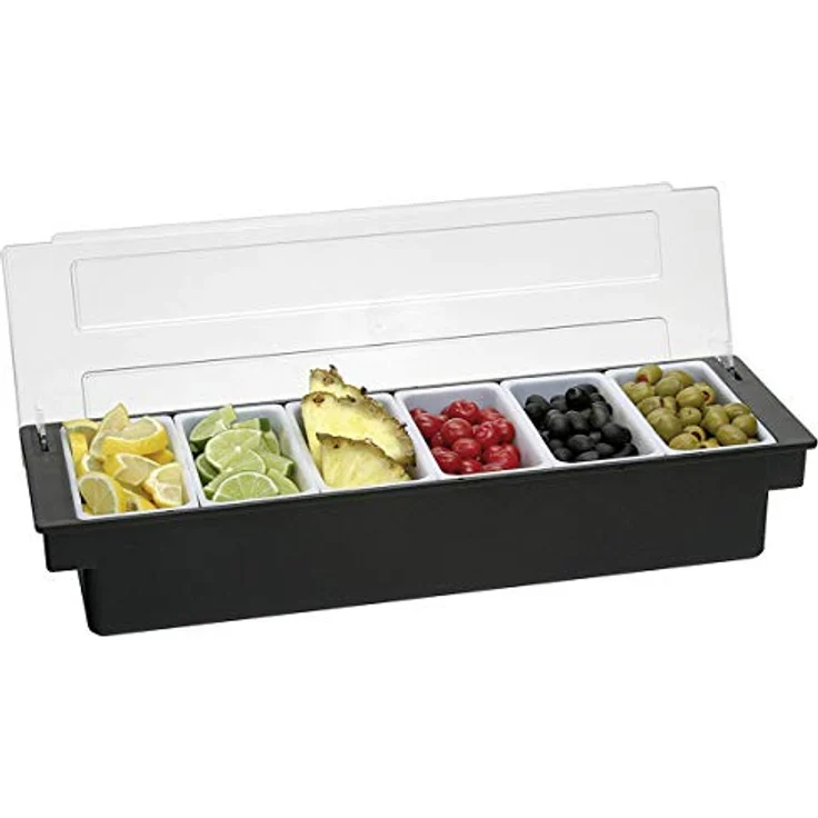 Cocktail Bar- und Zutatenbehälter mit 6 Einsätzen a 473 ml, Kunststoff