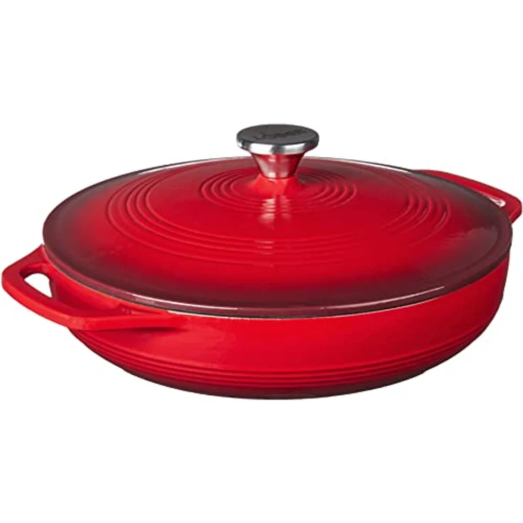 Lodge 3.41 Liter/3,6 Quart Gusseisen/Porzellan Emaille Auflaufform, Rot – Bild 2