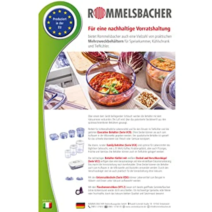 ROMMELSBACHER VBS 203 Profi Folienbeutel (50 Stück, 20 x 30cm, BPA-frei, eingeprägte Luftrillen, wiederverwendbar, Sous vide geeignet, extrem reißfest, für alle Balkenvakuumierer) – Bild 3