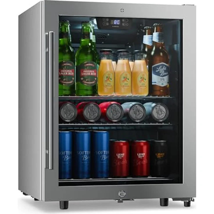 Klarstein LuxeChill Getränkekühlschrank, 60L Kapazität, Temperaturrange 0-10°C, freistehend, schwarz, IPX4 spritzwassergeschützt – Bild 1