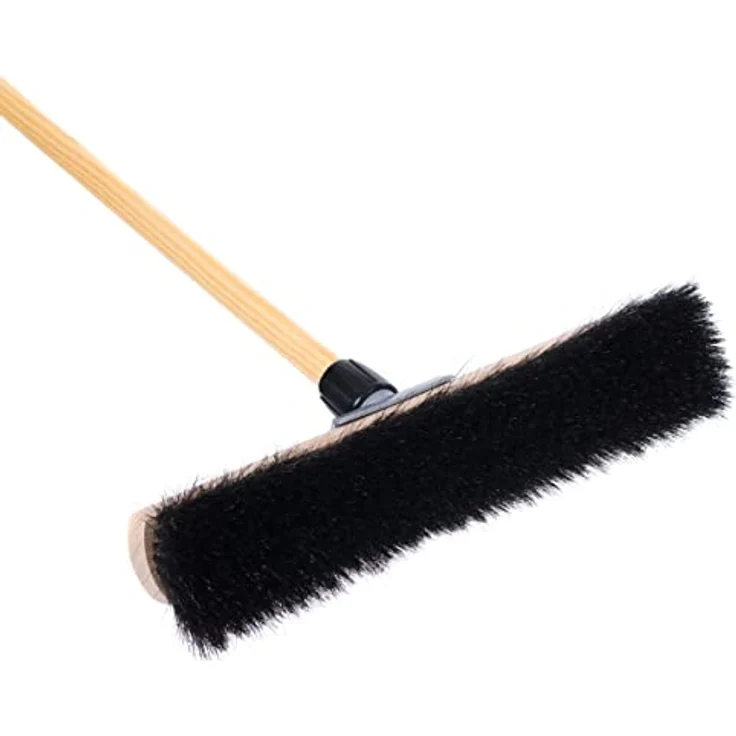 BawiTec XXL Zimmerbesen mit Schraubhalter und Stiel 40cm 120cm Naturhaar Rosshaarbesen Rosshaar Mischung weich schwarz – Bild 4