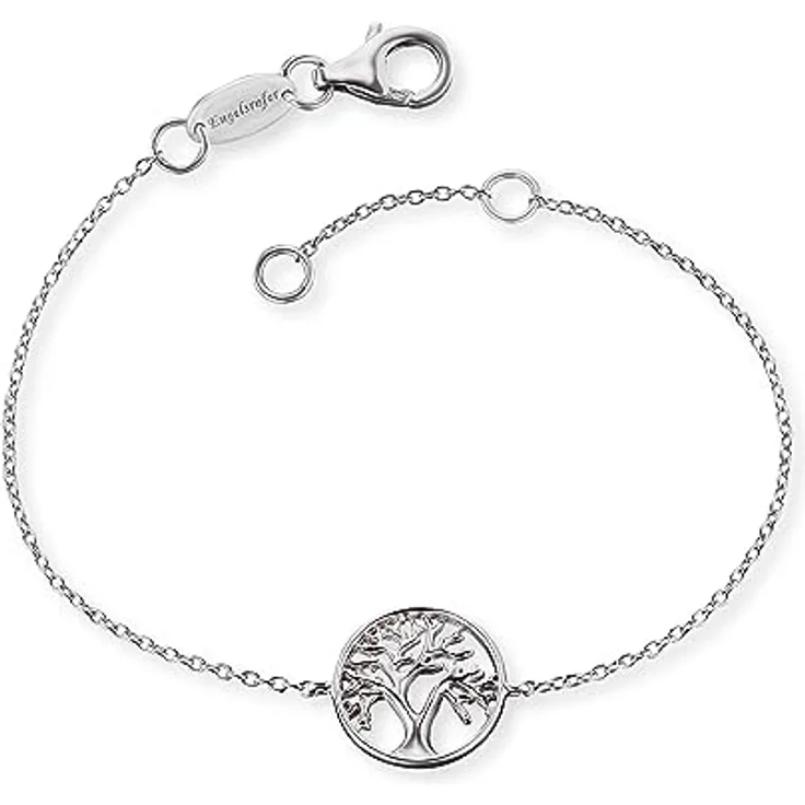 Engelsrufer Damen Armband aus Sterling Silber und Lebensbaum Anhänger silber - Karabinerverschluss - in zwei Längen verstellbar - nickelfrei